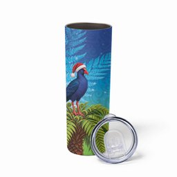 New Zealand Christmas Skinny Tumbler Pukeko With Ponga Tree Silver Fern