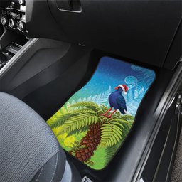 New Zealand Christmas Car Mats Pukeko With Ponga Tree Silver Fern