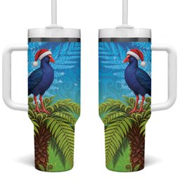 New Zealand Christmas Tumbler With Handle Pukeko With Ponga Tree Silver Fern