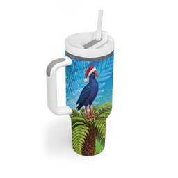New Zealand Christmas Tumbler With Handle Pukeko With Ponga Tree Silver Fern