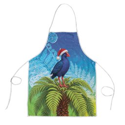 New Zealand Christmas Apron Pukeko With Ponga Tree Silver Fern