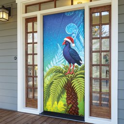 New Zealand Christmas Door Cover Pukeko With Ponga Tree Silver Fern