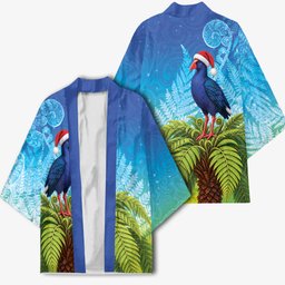 New Zealand Christmas Kimono Pukeko With Ponga Tree Silver Fern