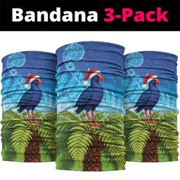 New Zealand Christmas Neck Gaiter Pukeko With Ponga Tree Silver Fern