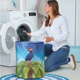 New Zealand Christmas Laundry Basket Pukeko With Ponga Tree Silver Fern