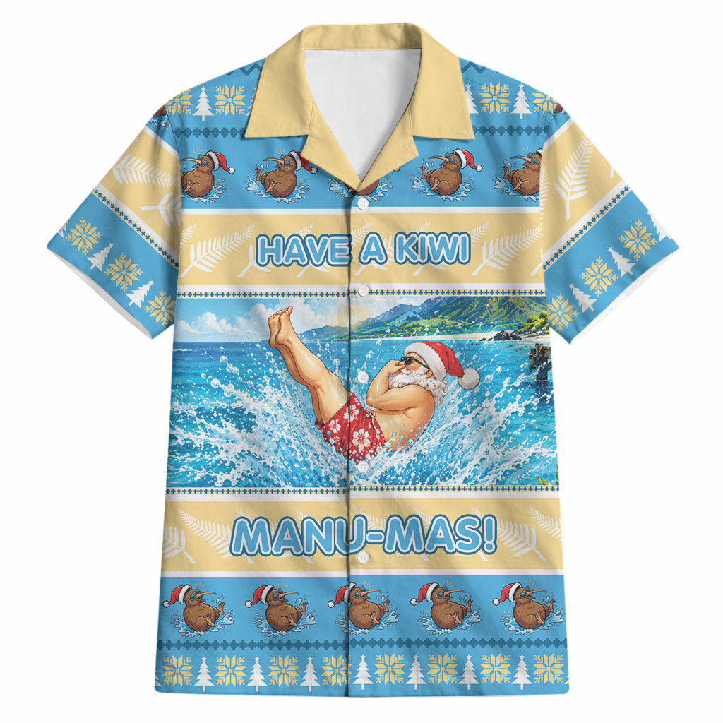 New Zealand Christmas Hawaiian Shirt Have A Kiwi Manu-Mas