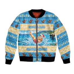 New Zealand Christmas Bomber Jacket Have A Kiwi Manu-Mas