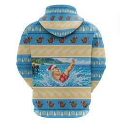 New Zealand Christmas Zip Hoodie Have A Kiwi Manu-Mas