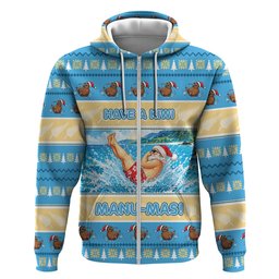 New Zealand Christmas Hoodie Have A Kiwi Manu-Mas