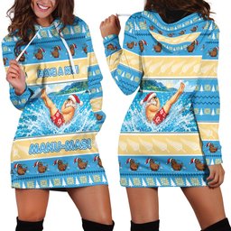 New Zealand Christmas Hoodie Dress Have A Kiwi Manu-Mas