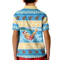 New Zealand Christmas Kid Polo Shirt Have A Kiwi Manu-Mas