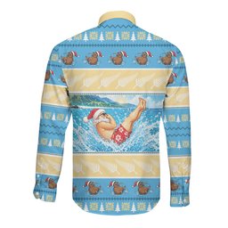 New Zealand Christmas Long Sleeve Button Shirt Have A Kiwi Manu-Mas