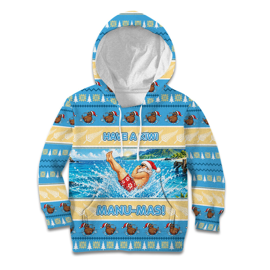 New Zealand Christmas Kid Hoodie Have A Kiwi Manu-Mas