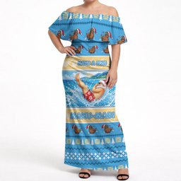 New Zealand Christmas Off Shoulder Maxi Dress Have A Kiwi Manu-Mas
