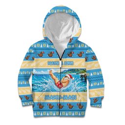 New Zealand Christmas Kid Hoodie Have A Kiwi Manu-Mas