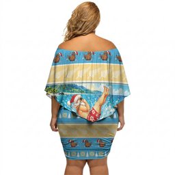 New Zealand Christmas Off Shoulder Short Dress Have A Kiwi Manu-Mas