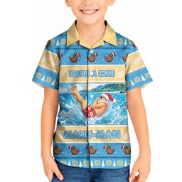 New Zealand Christmas Kid Hawaiian Shirt Have A Kiwi Manu-Mas