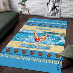 New Zealand Christmas Area Rug Have A Kiwi Manu-Mas