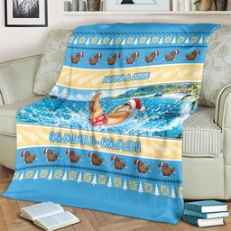 New Zealand Christmas Blanket Have A Kiwi Manu-Mas