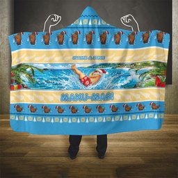 New Zealand Christmas Hooded Blanket Have A Kiwi Manu-Mas