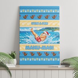 New Zealand Christmas Canvas Wall Art Have A Kiwi Manu-Mas
