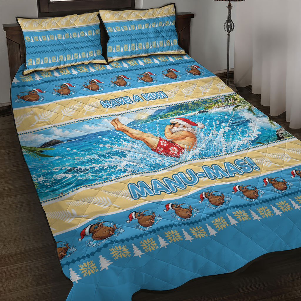 New Zealand Christmas Quilt Bed Set Have A Kiwi Manu-Mas
