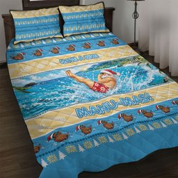 New Zealand Christmas Quilt Bed Set Have A Kiwi Manu-Mas