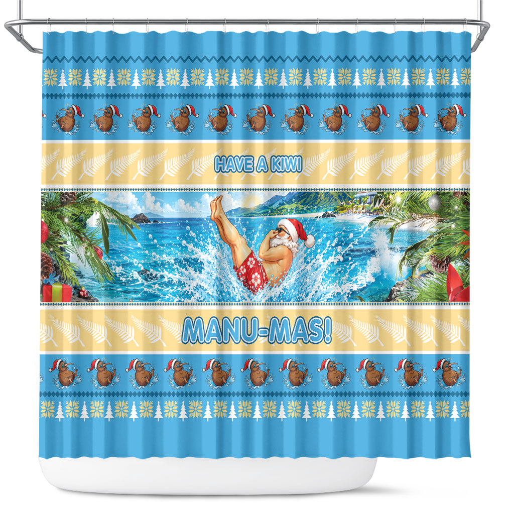 New Zealand Christmas Shower Curtain Have A Kiwi Manu-Mas