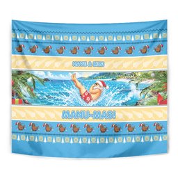 New Zealand Christmas Tapestry Have A Kiwi Manu-Mas