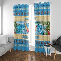 New Zealand Christmas Window Curtain Have A Kiwi Manu-Mas
