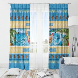 New Zealand Christmas Window Curtain Have A Kiwi Manu-Mas