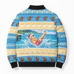 New Zealand Christmas Bomber Puffer Jacket Have A Kiwi Manu-Mas