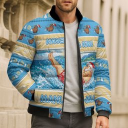 New Zealand Christmas Bomber Puffer Jacket Have A Kiwi Manu-Mas