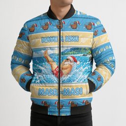New Zealand Christmas Bomber Puffer Jacket Have A Kiwi Manu-Mas