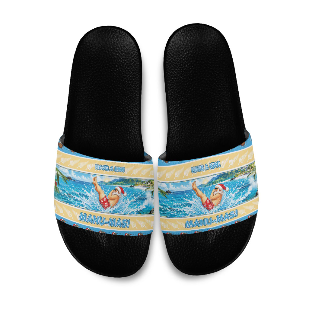 New Zealand Christmas Slide Sandals Have A Kiwi Manu-Mas