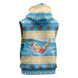 New Zealand Christmas Sleeveless Zip Hoodie Have A Kiwi Manu-Mas