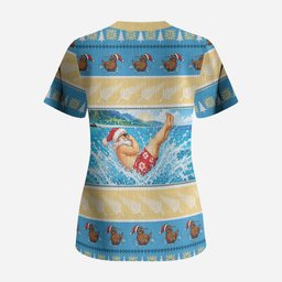 New Zealand Christmas Scrub Top Have A Kiwi Manu-Mas