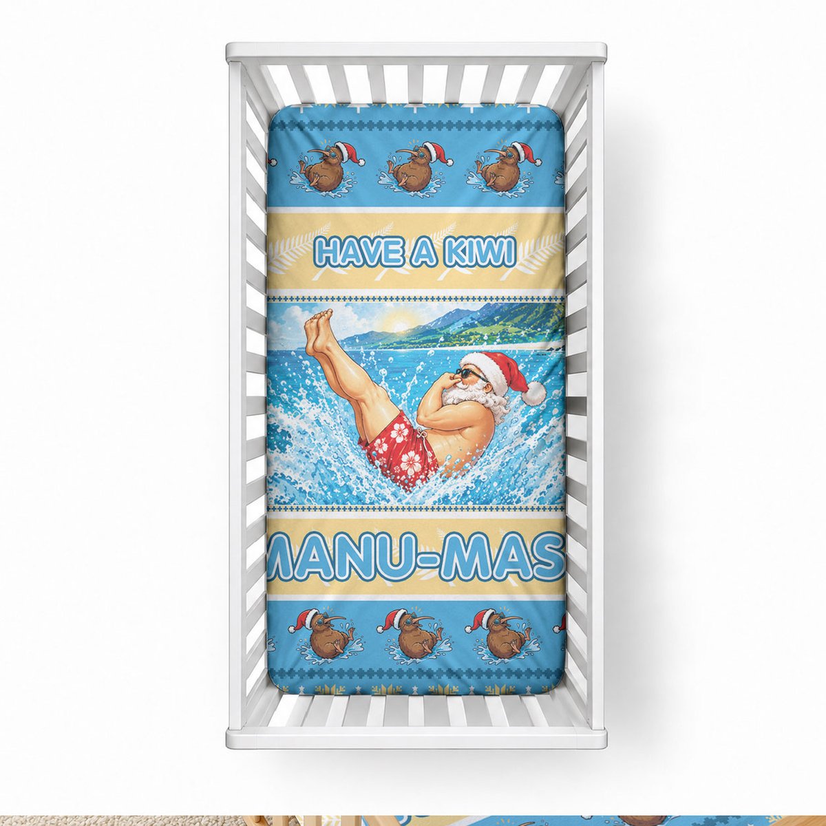 New Zealand Christmas Baby Bed Cover Have A Kiwi Manu-Mas