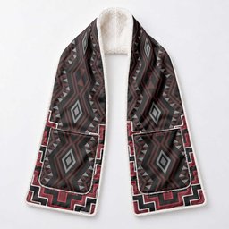 New Zealand Aotearoa Pocket Scarf Red Poutama With Taniko Pattern