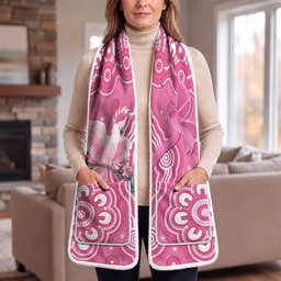Australia Breast Cancer Awareness Pocket Scarf Pink Cockatoo Ribbon Aboriginal Art