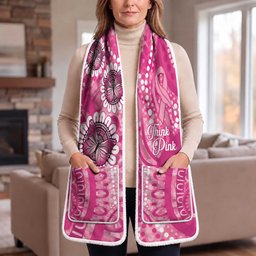 Australia Indigenous Pocket Scarf Breast Cancer Ribbon Think Pink - Pink Version