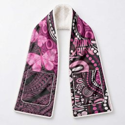 Think Pink Breast Cancer Awareness Pocket Scarf Butterfly Aboriginal Mix Polynesian Pattern