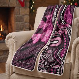 Think Pink Breast Cancer Awareness Pocket Scarf Butterfly Aboriginal Mix Polynesian Pattern