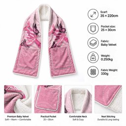 Australia Breast Cancer Awareness Month Pocket Scarf Pink Ribbon Mix Butterflies