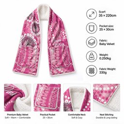 Australia Indigenous Pocket Scarf Breast Cancer Ribbon Think Pink - Pink Version