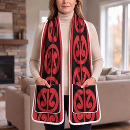 New Zealand Maori Kowhaiwhai Mangopare Pocket Scarf