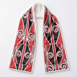 New Zealand Maori Kowhaiwhai Koru Pocket Scarf