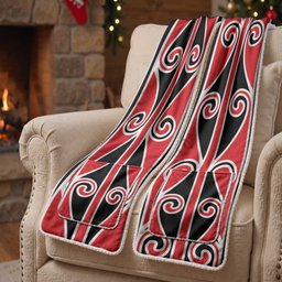 New Zealand Maori Kowhaiwhai Koru Pocket Scarf