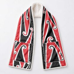 New Zealand Maori Kowhaiwhai Puhoro Pocket Scarf