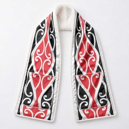New Zealand Maori Kowhaiwhai Patiki Pocket Scarf